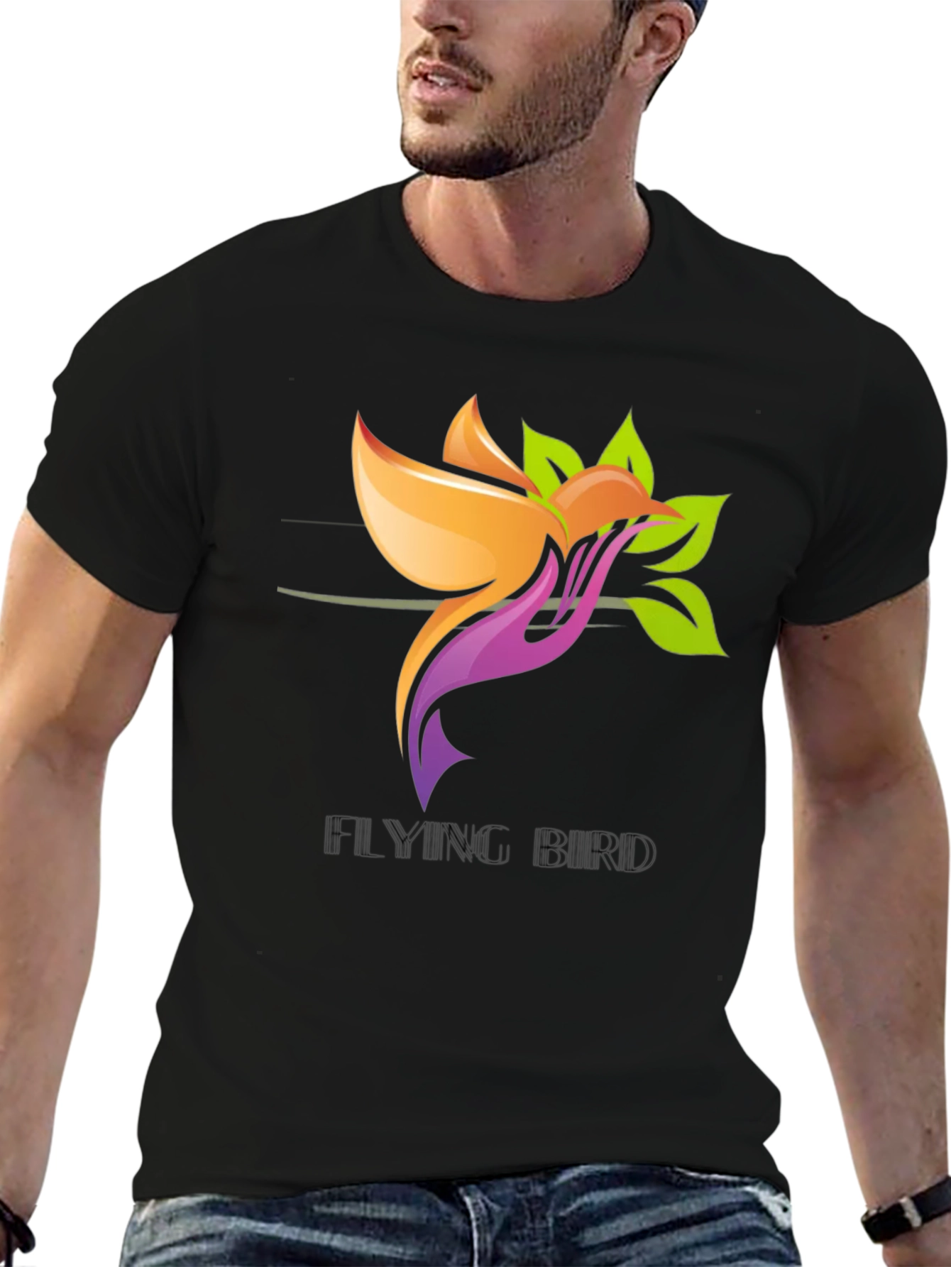 Flying Bird Graphic T-Shirt - Modern Design