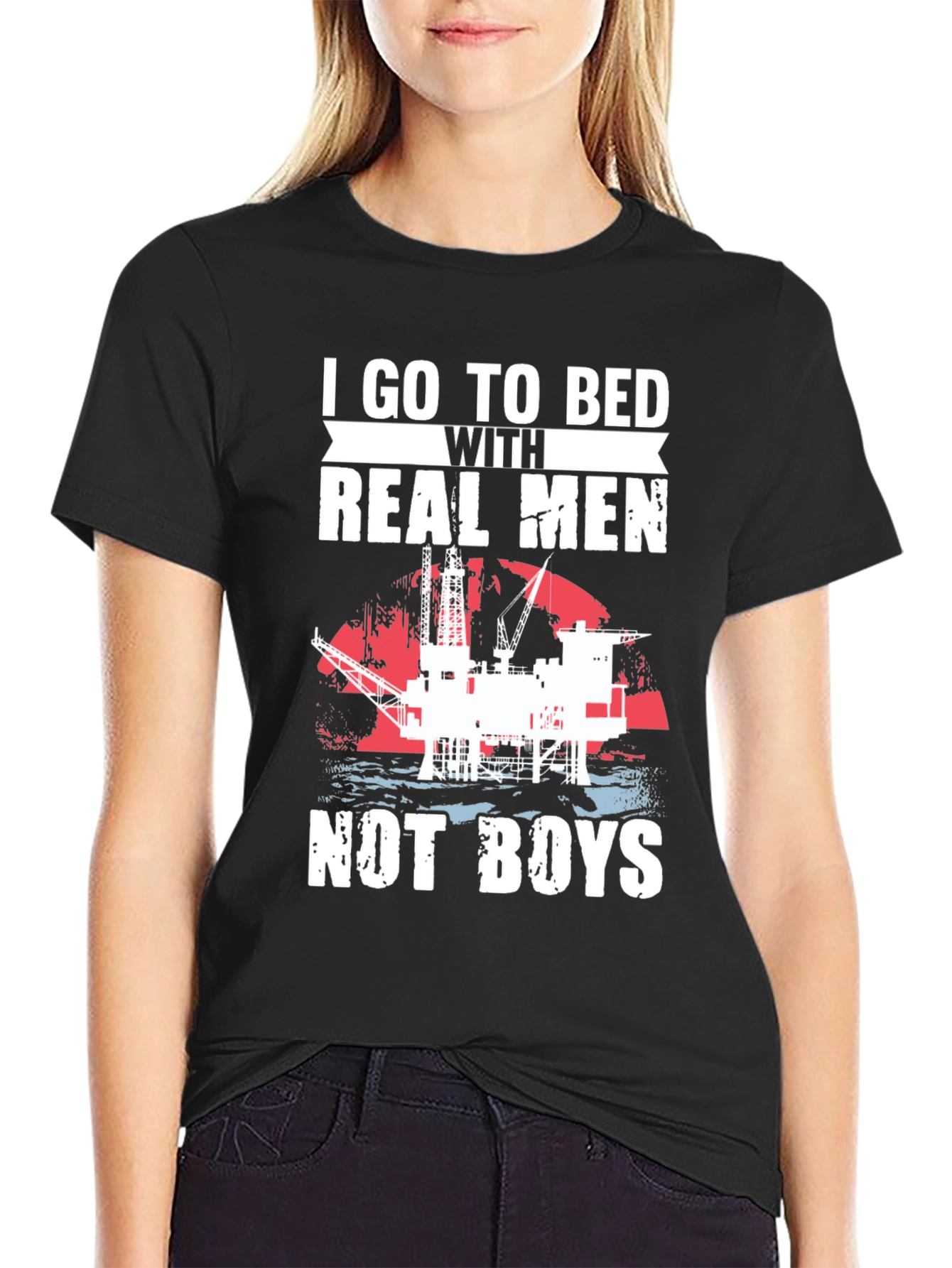 I Go to Bed with Real Men Graphic Tee