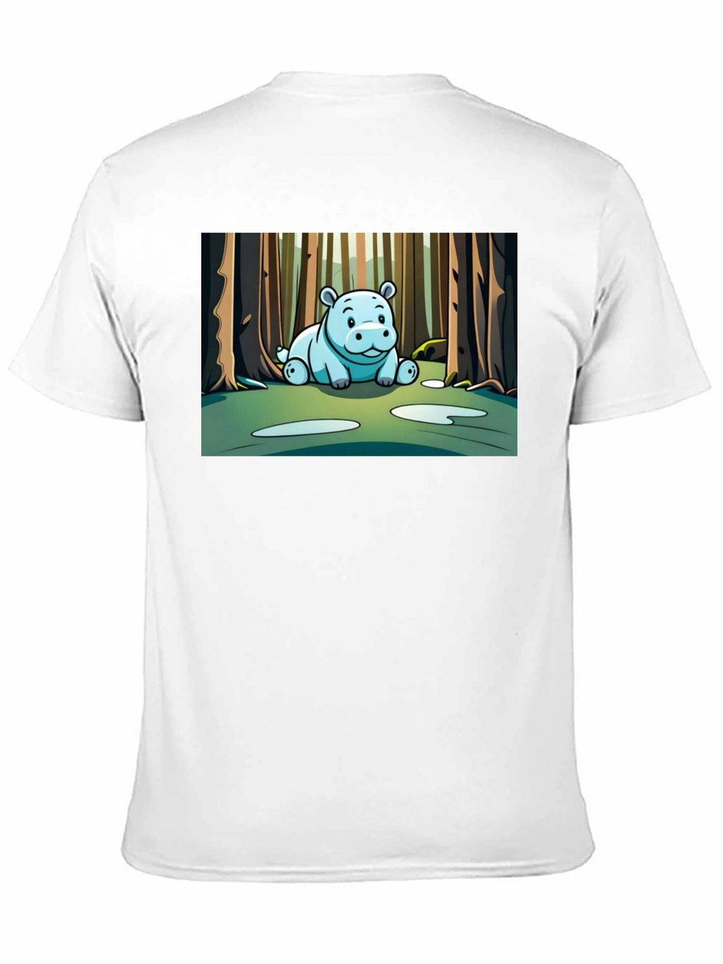 Cute Hippo Cartoon Forest T-Shirt