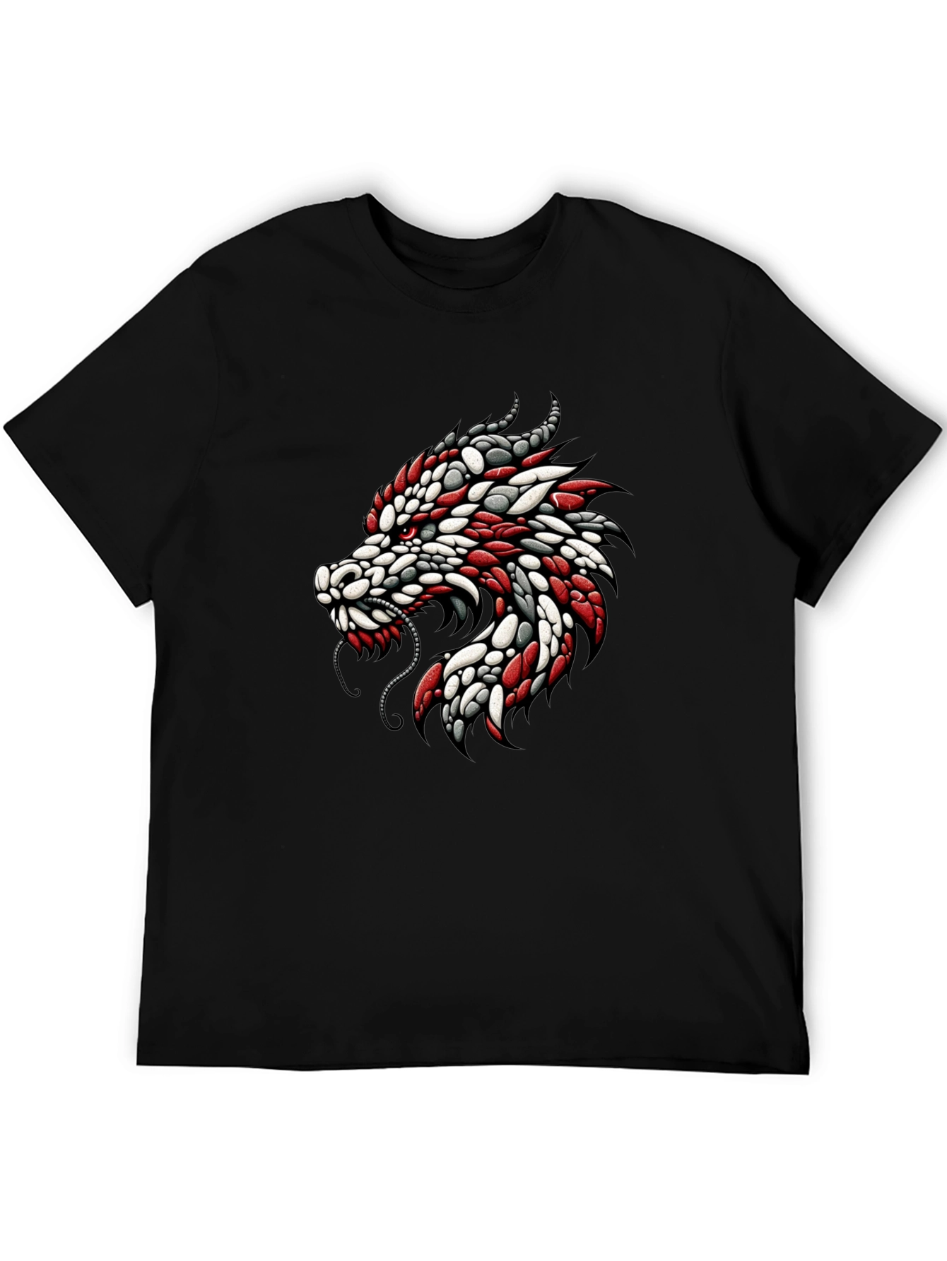 Dragon Graphic Print Crew Neck T-Shirt