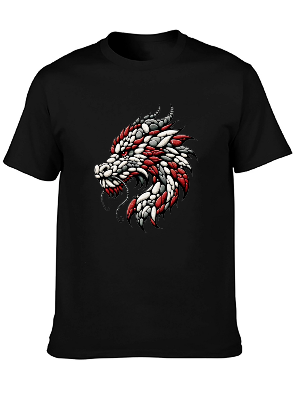 Dragon Graphic Print Crew Neck T-Shirt