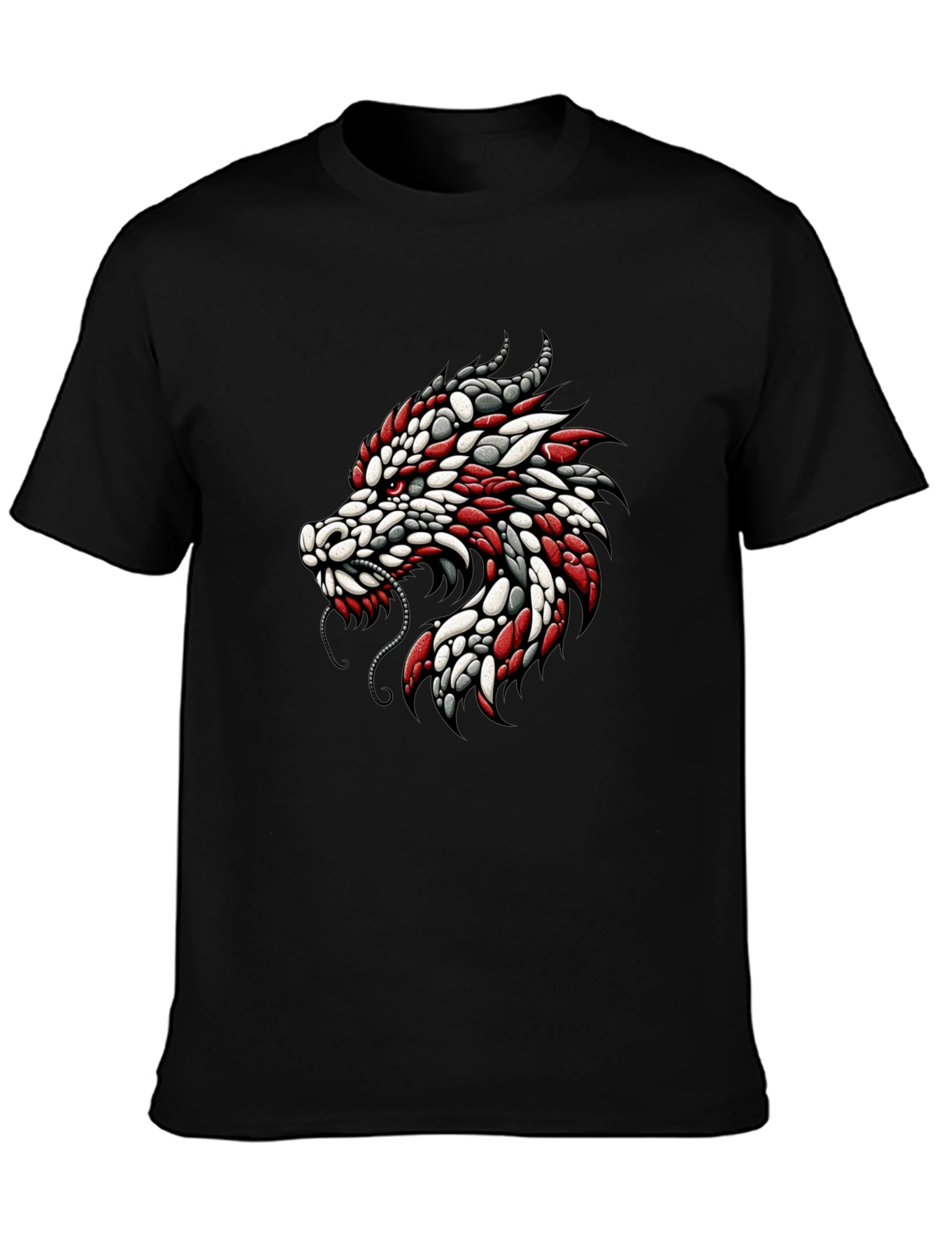 Dragon Graphic Print Crew Neck T-Shirt
