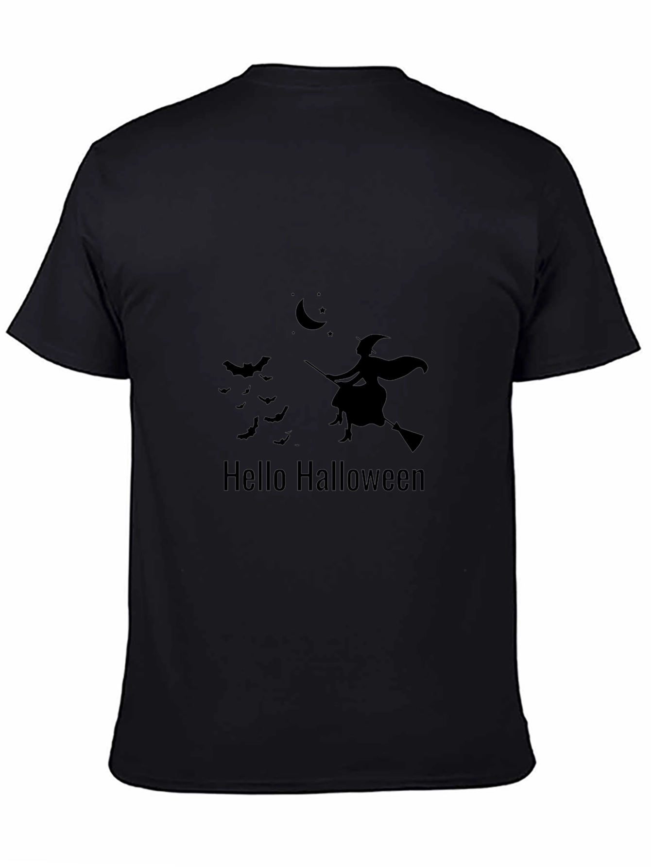Halloween Witch Graphic T-Shirt - Black