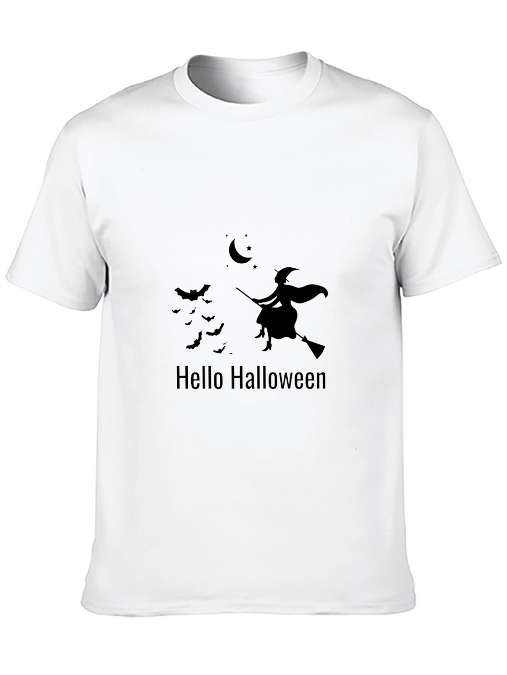 Halloween Witch Graphic T-Shirt - Black