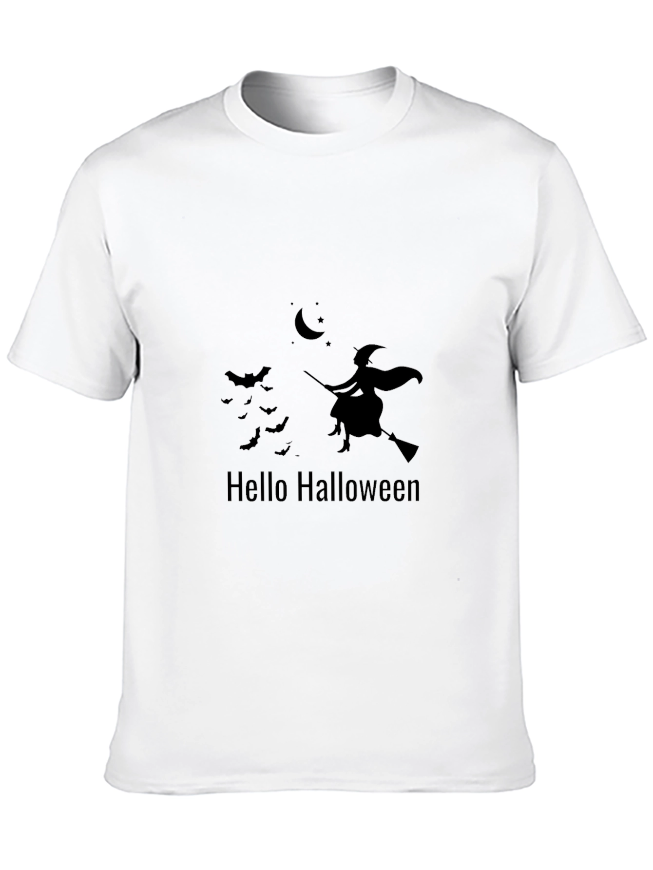 Halloween Witch Graphic T-Shirt - Black