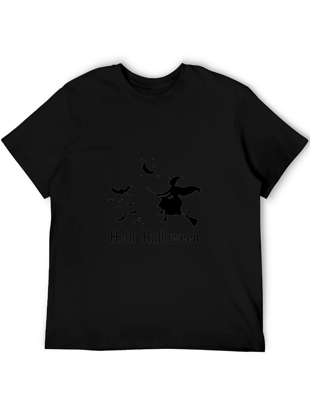 Halloween Witch Graphic T-Shirt - Black