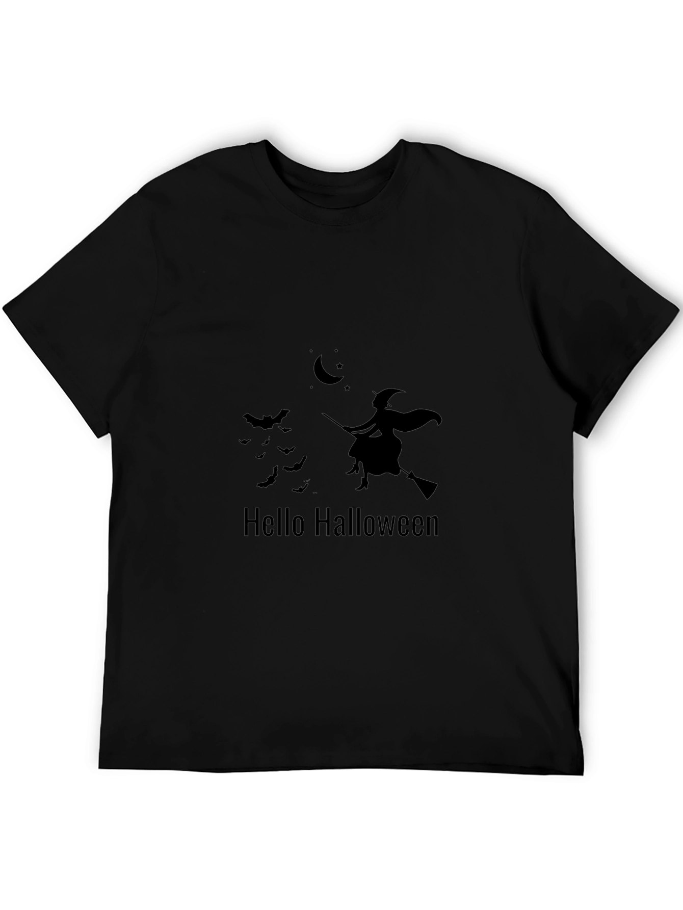 Halloween Witch Graphic T-Shirt - Black