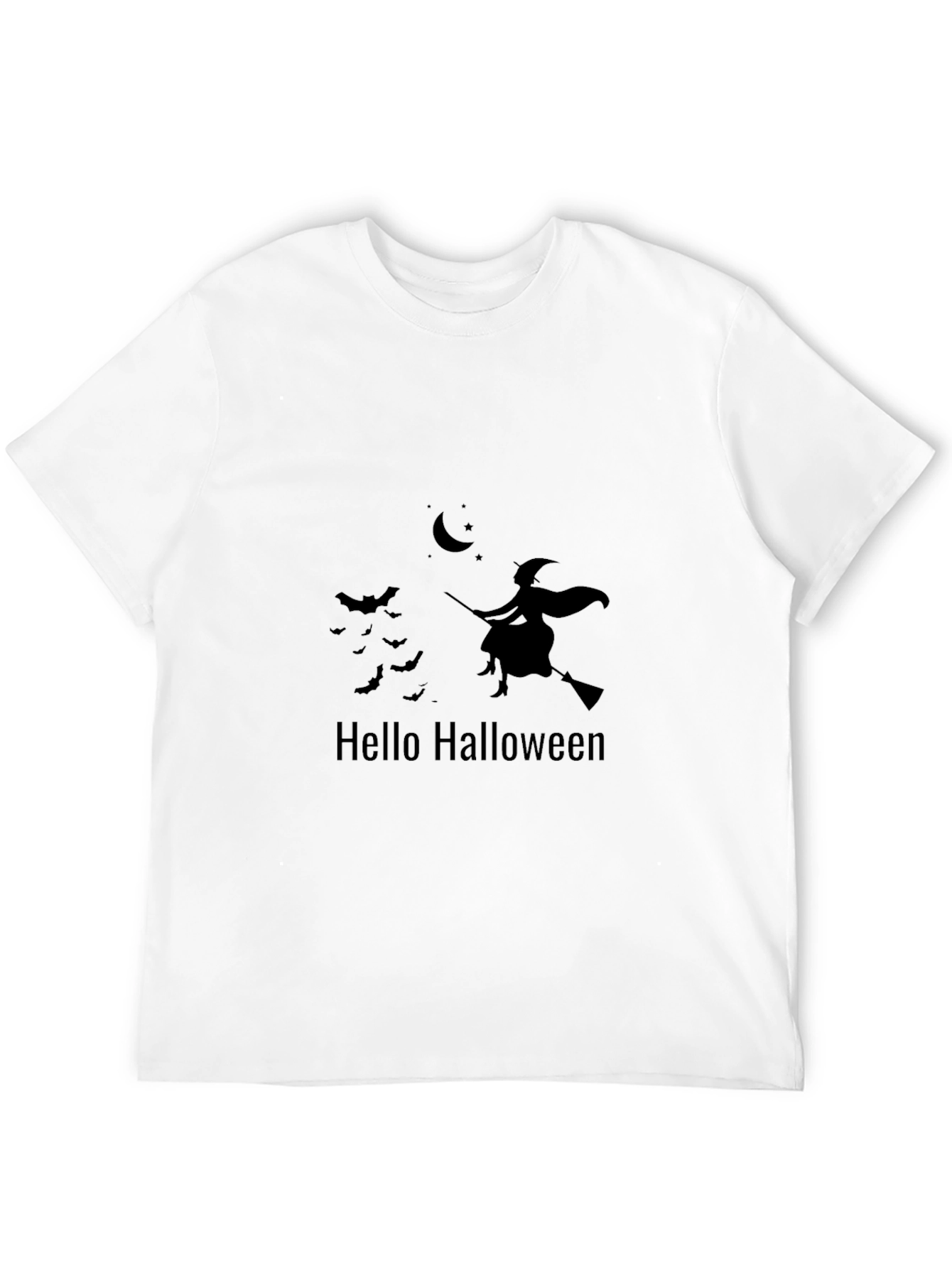 Halloween Witch Graphic T-Shirt - Black