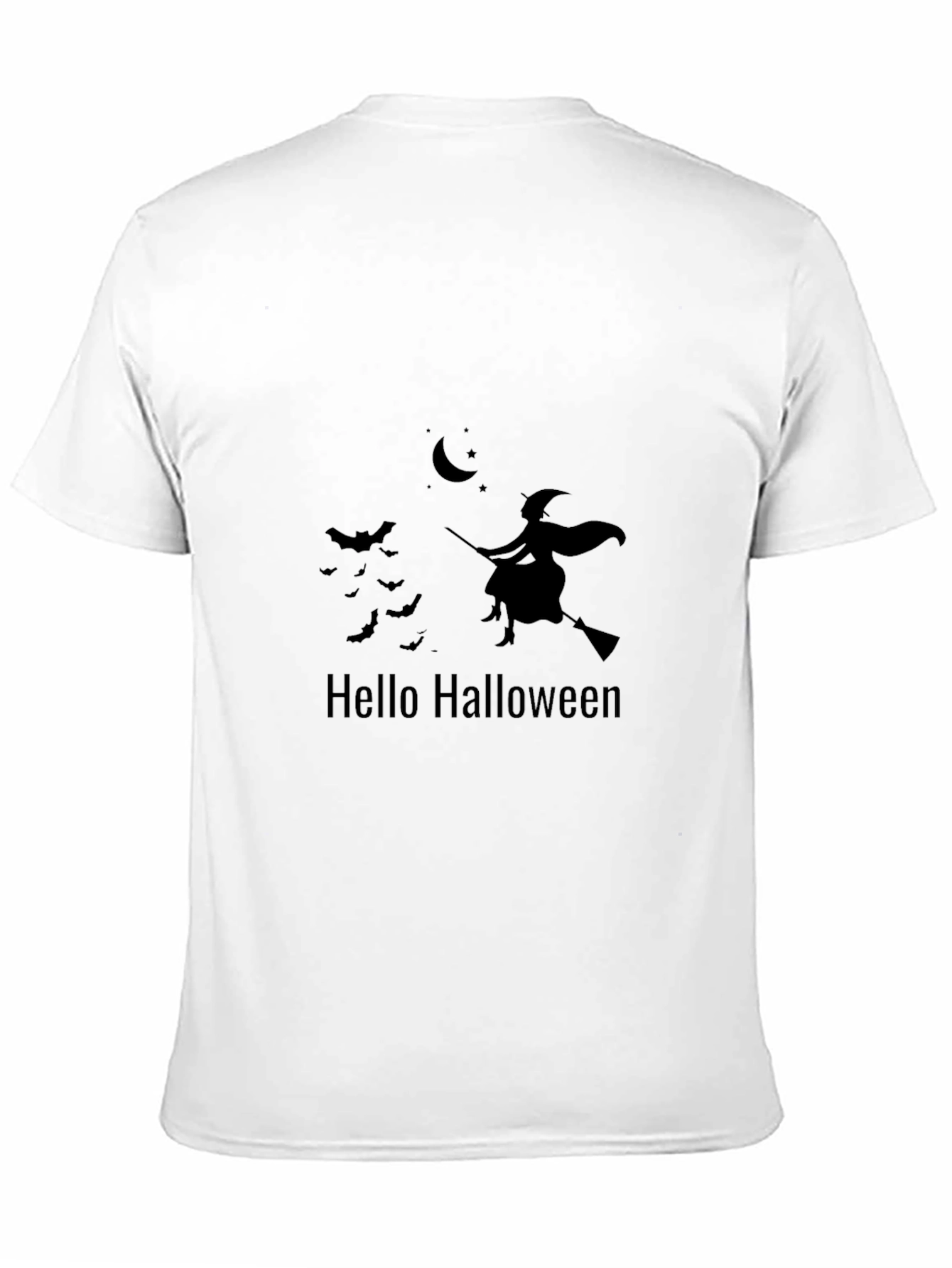Halloween Witch Graphic T-Shirt - Black