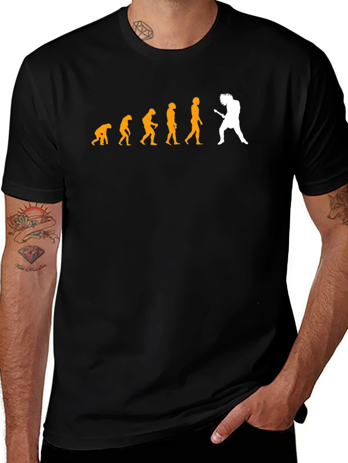 Evolution of Rock T-Shirt - Black Cotton Blend