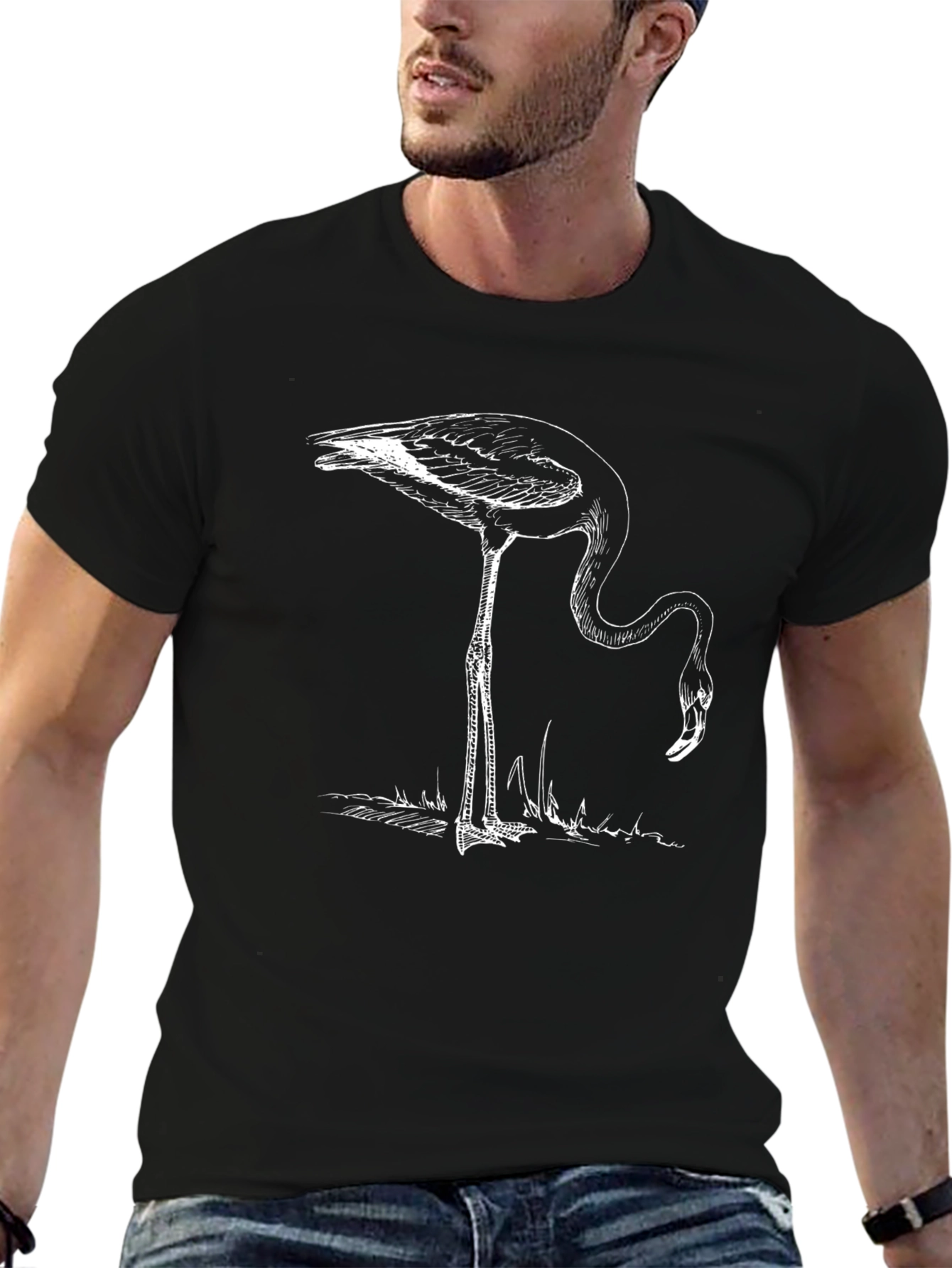 Flamingo Graphic Black T-Shirt
