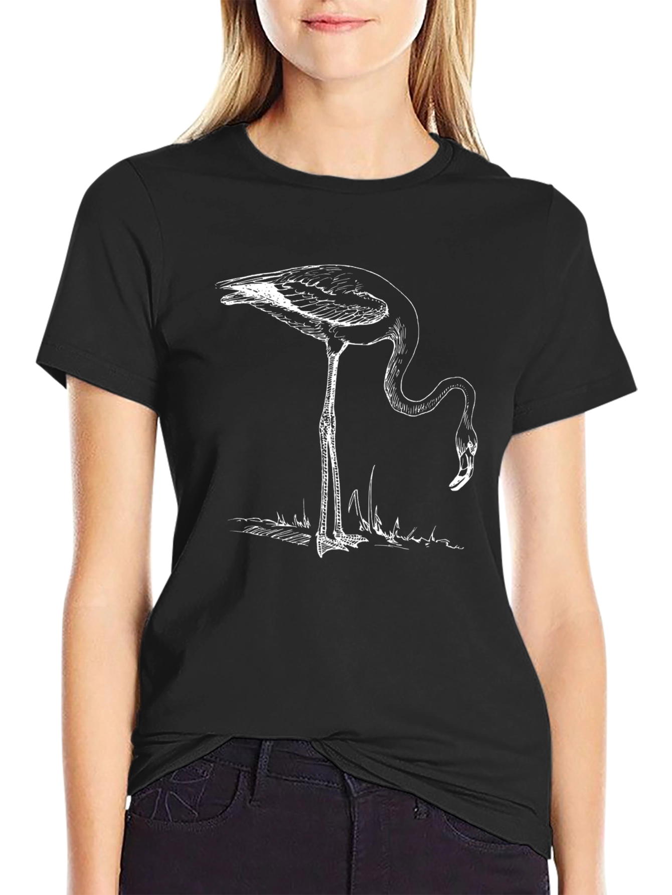 Flamingo Graphic Black T-Shirt
