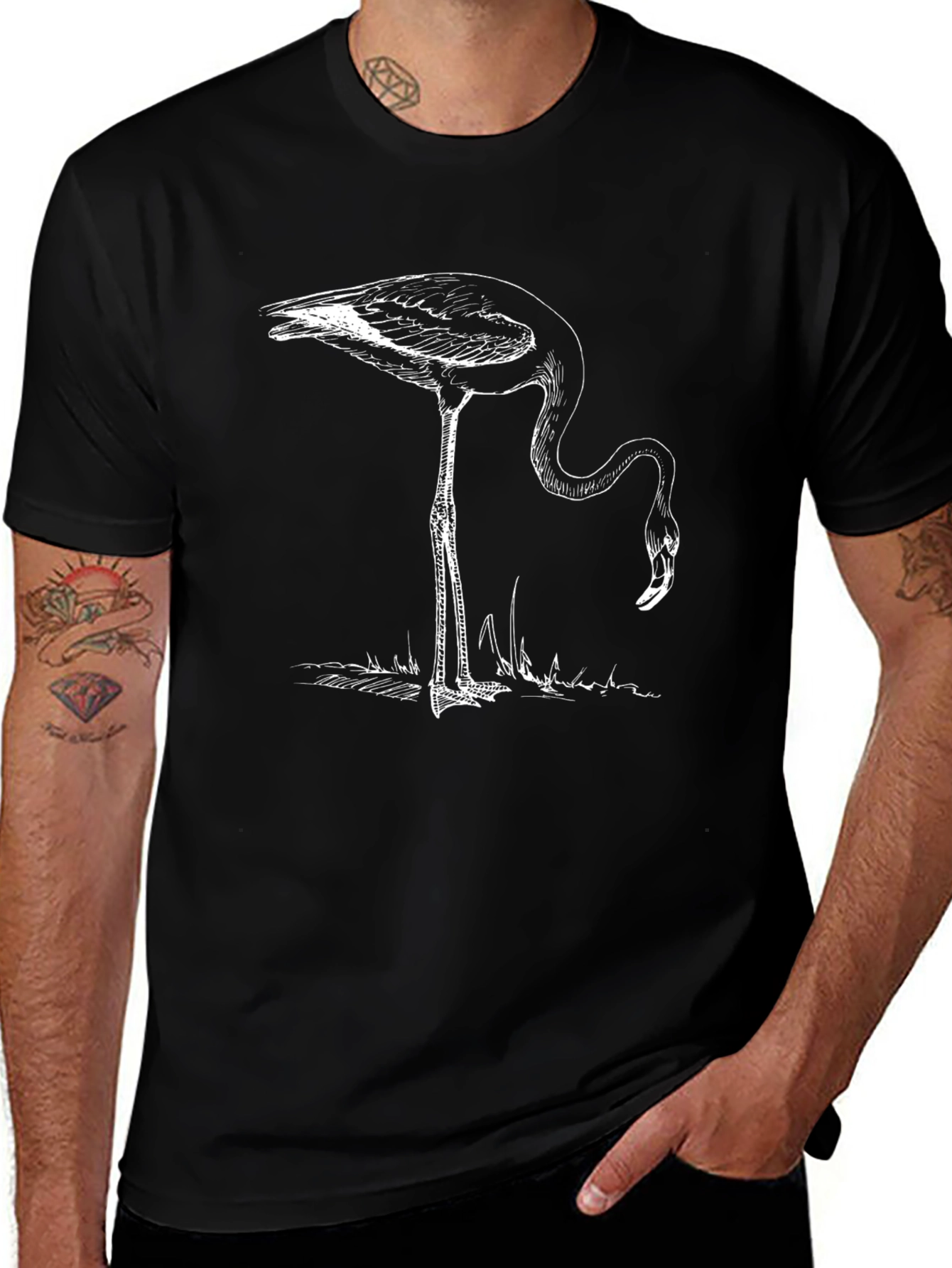 Flamingo Graphic Black T-Shirt