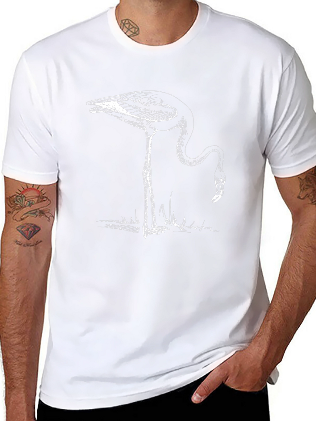 Flamingo Graphic Black T-Shirt