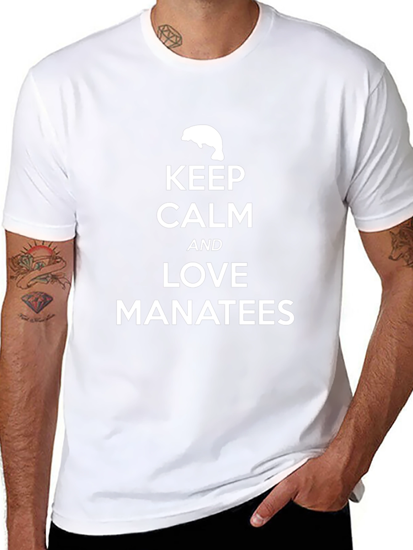 Keep Calm and Love Manatees Graphic T-Shirt