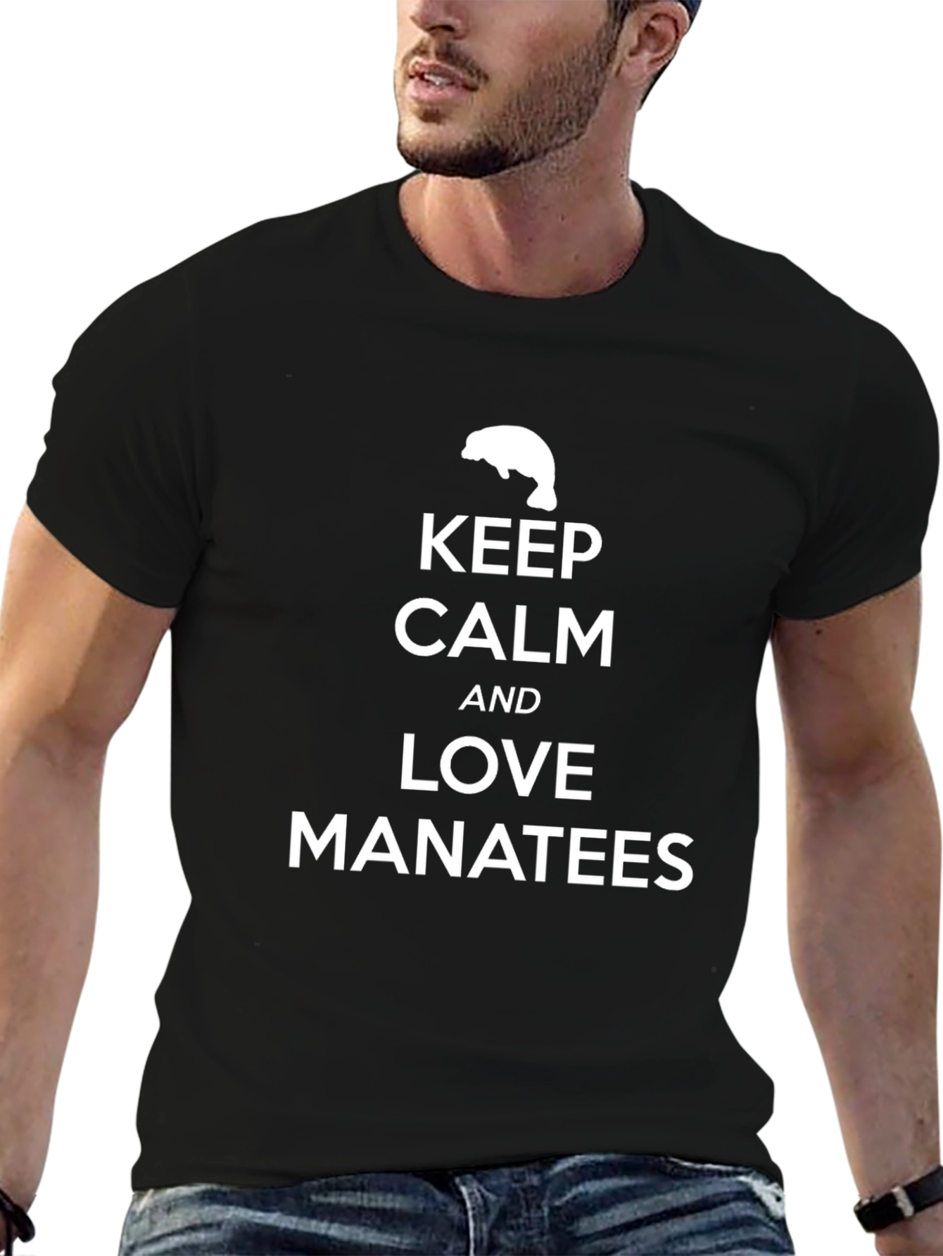 Keep Calm and Love Manatees Graphic T-Shirt