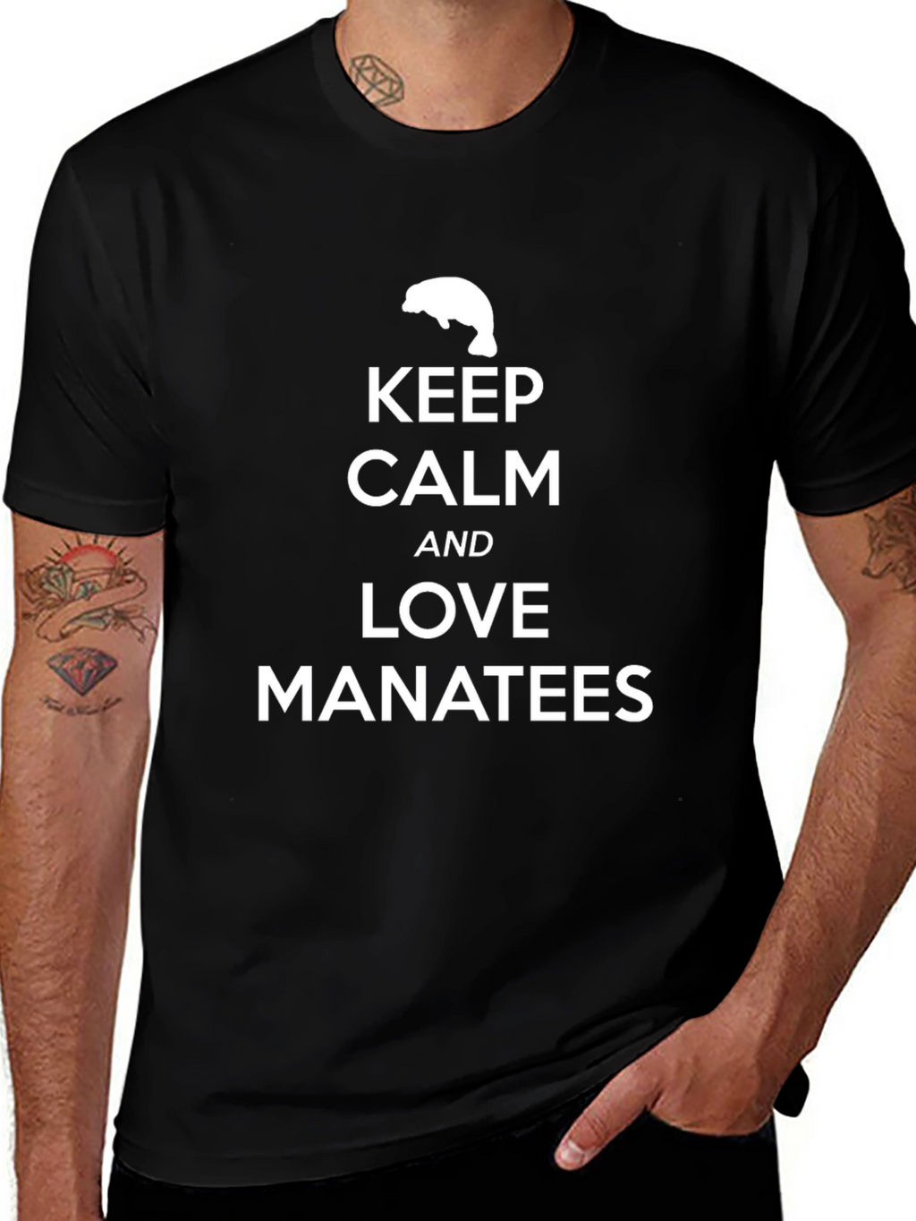 Keep Calm and Love Manatees Graphic T-Shirt