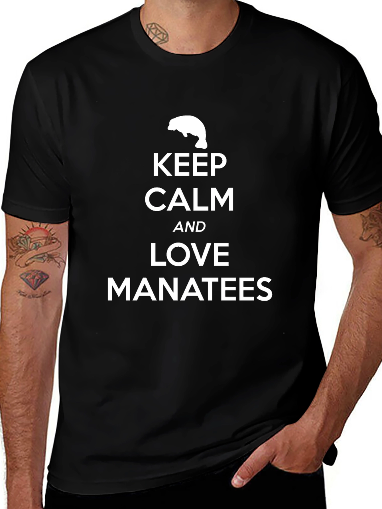 Keep Calm and Love Manatees Graphic T-Shirt