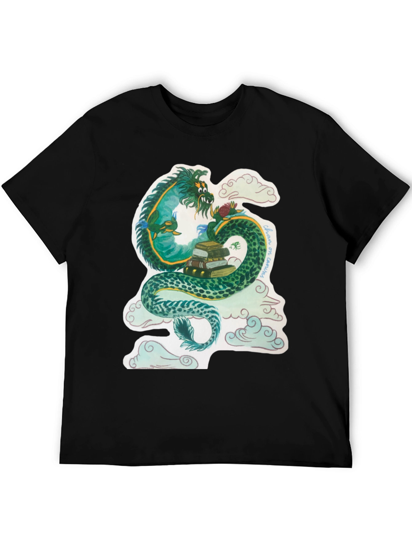 Dragon with Books Graphic T-Shirt