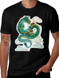Dragon with Books Graphic T-Shirt