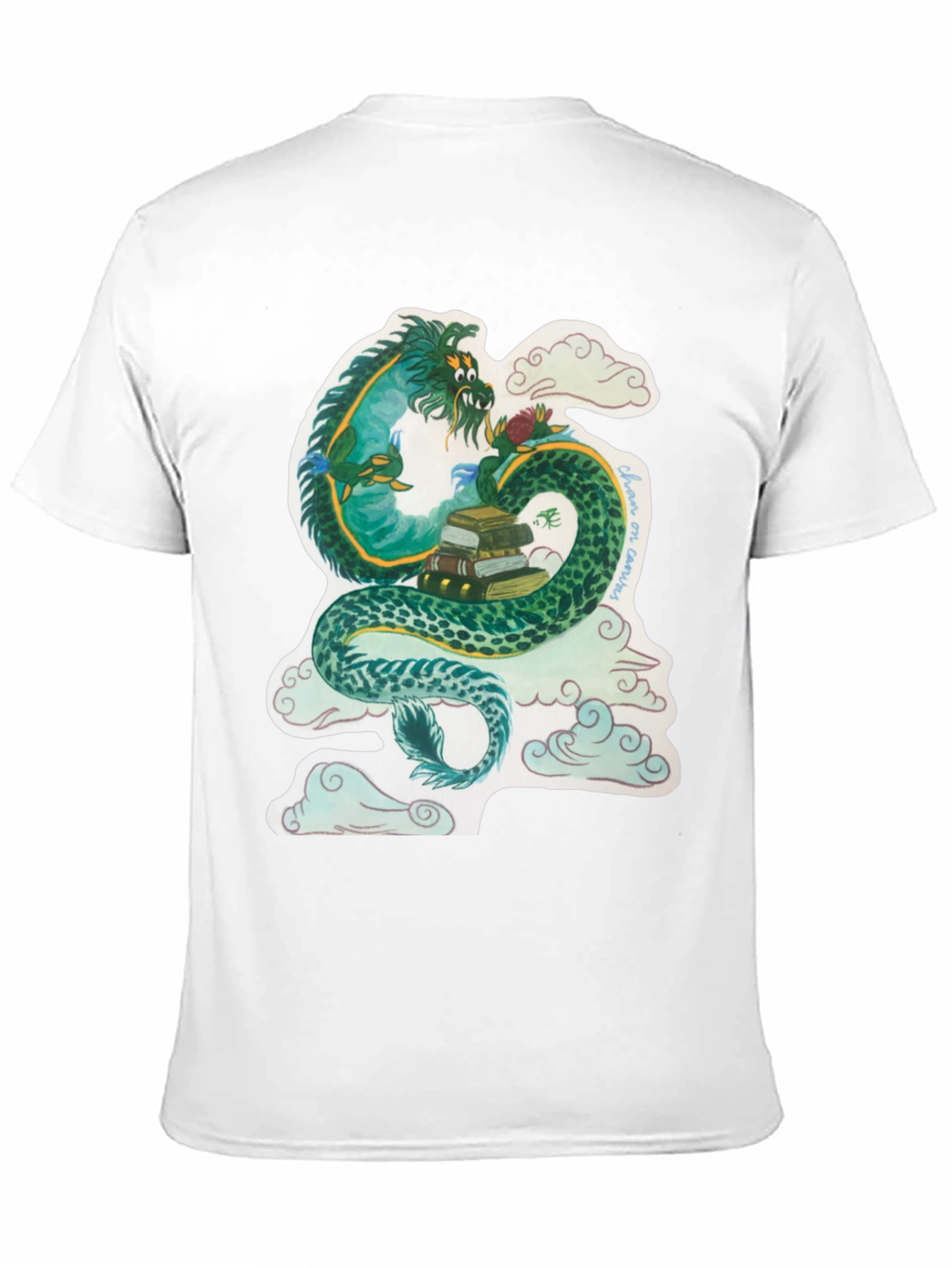 Dragon with Books Graphic T-Shirt
