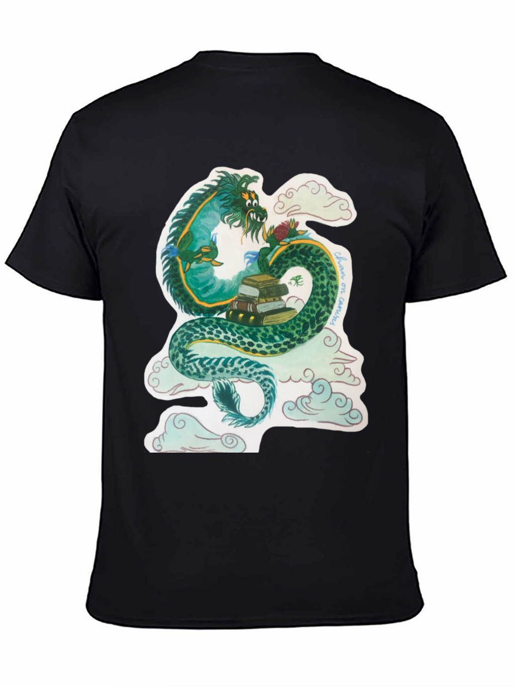 Dragon with Books Graphic T-Shirt