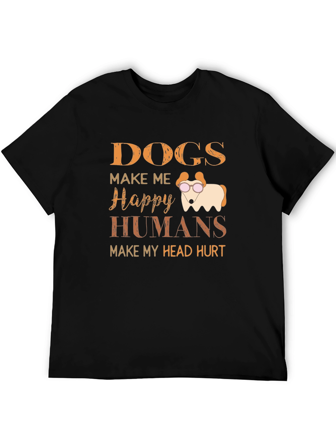 Dogs Make Me Happy Graphic T-Shirt