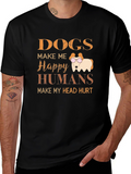 Dogs Make Me Happy Graphic T-Shirt