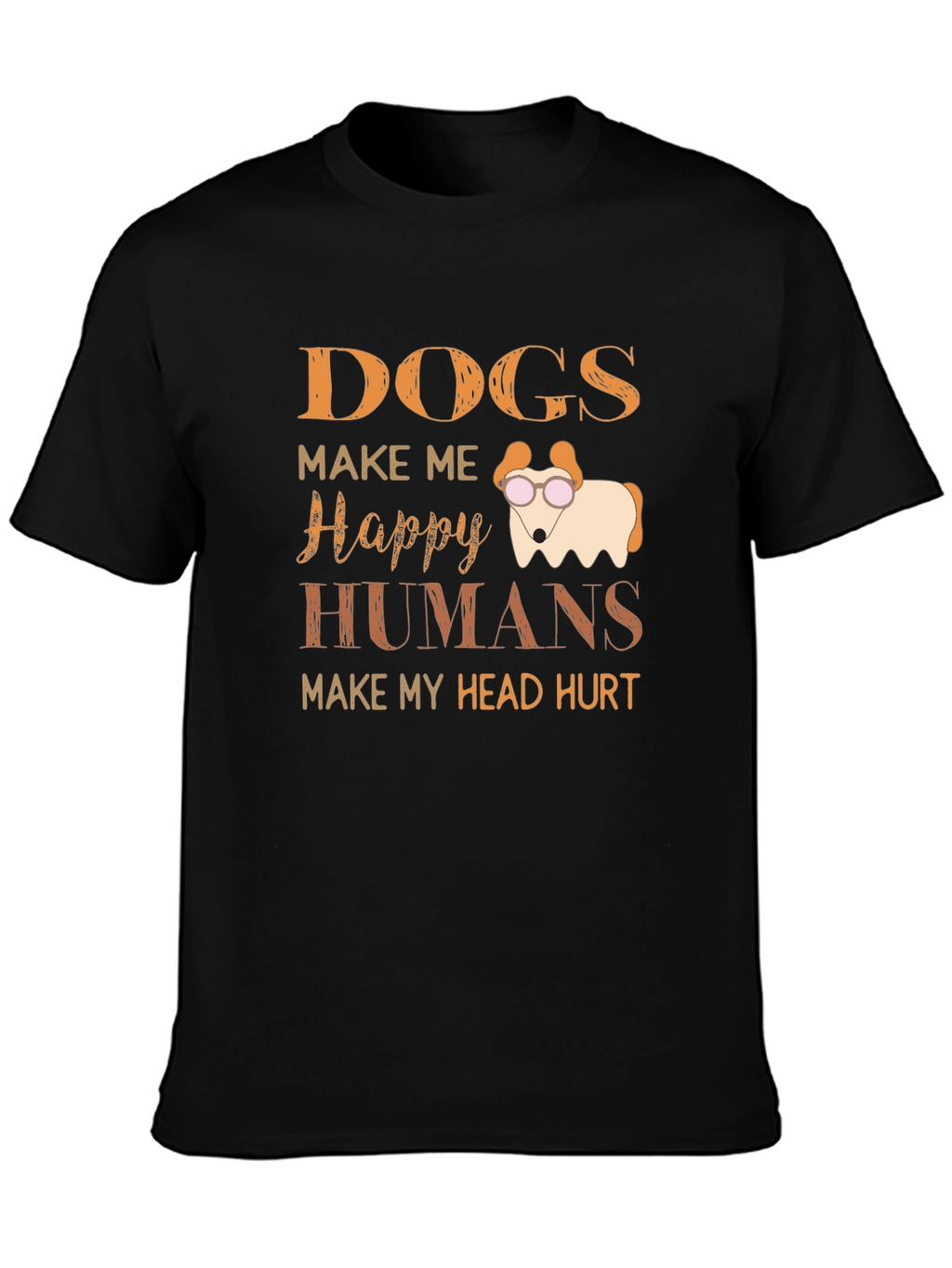 Dogs Make Me Happy Graphic T-Shirt