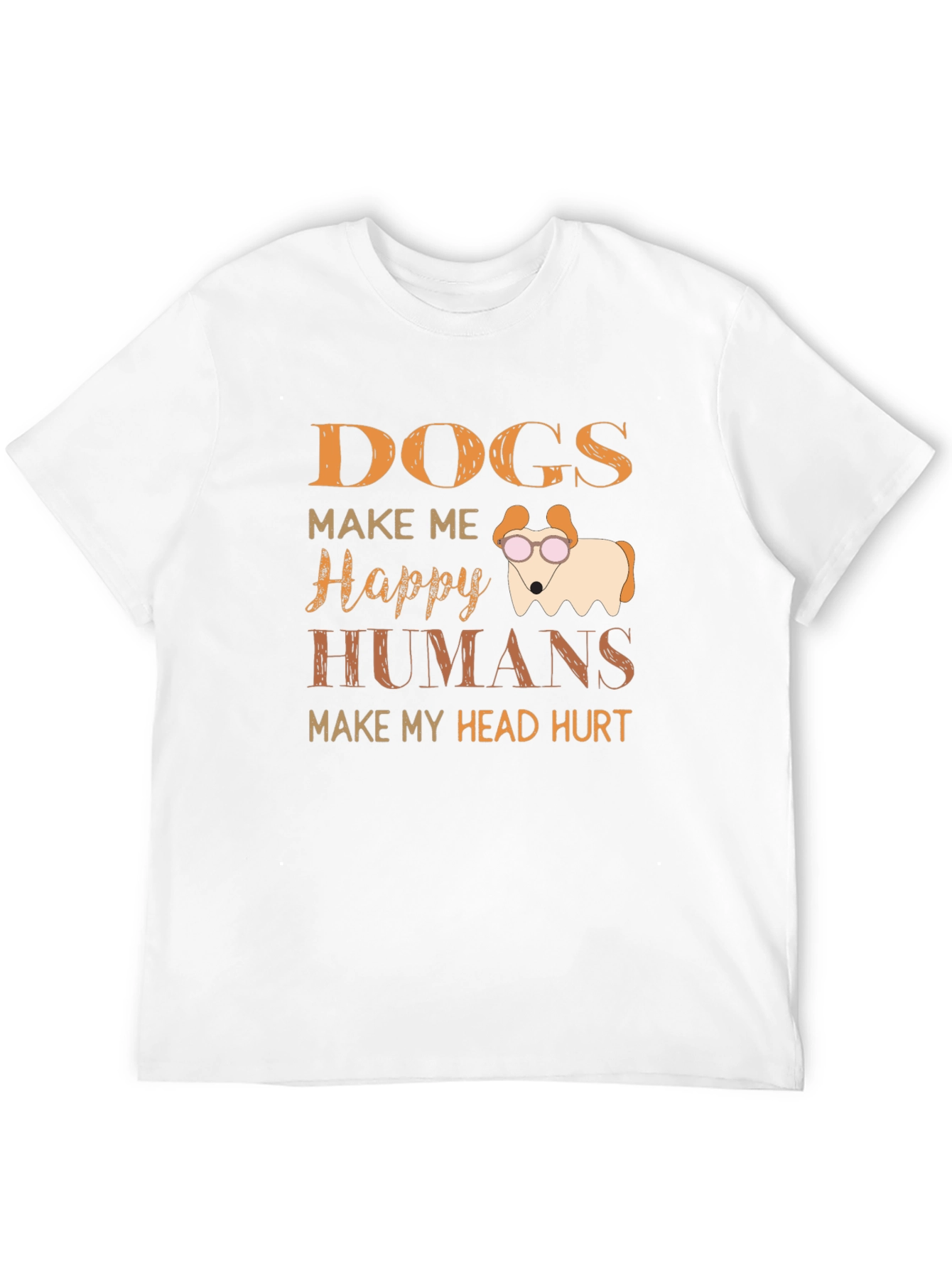Dogs Make Me Happy Graphic T-Shirt