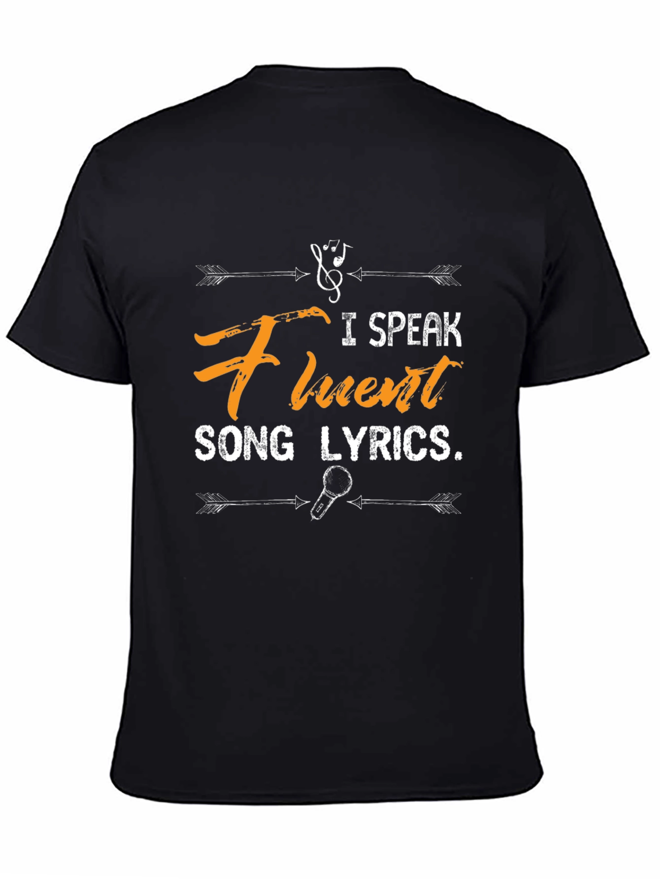 Fluent Song Lyrics Black Graphic Tee
