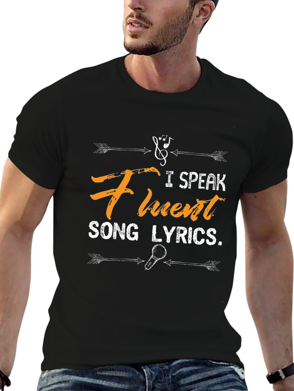 Fluent Song Lyrics Black Graphic Tee