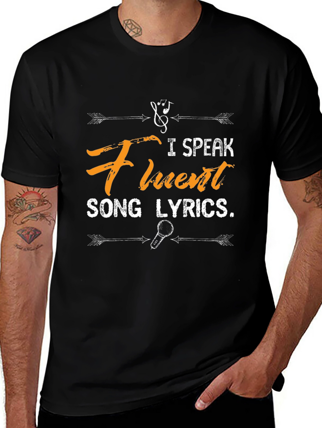 Fluent Song Lyrics Black Graphic Tee