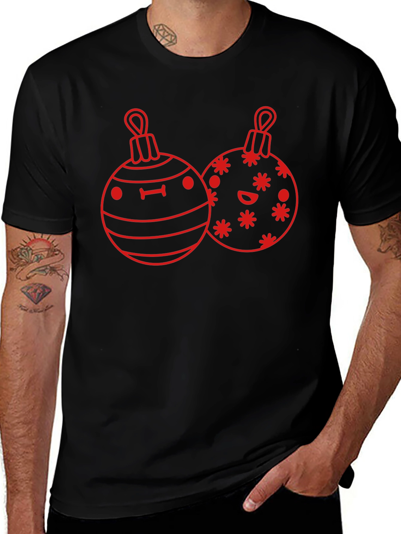 Festive Ornament Graphic Tee - Holiday Cheer