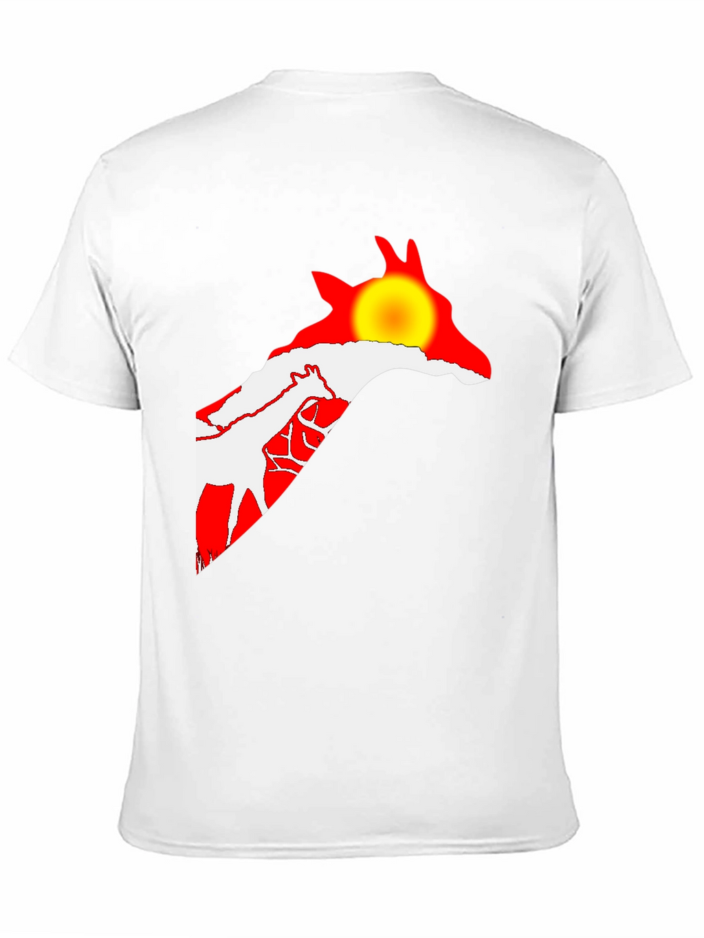 Giraffe Sunset Black T-Shirt