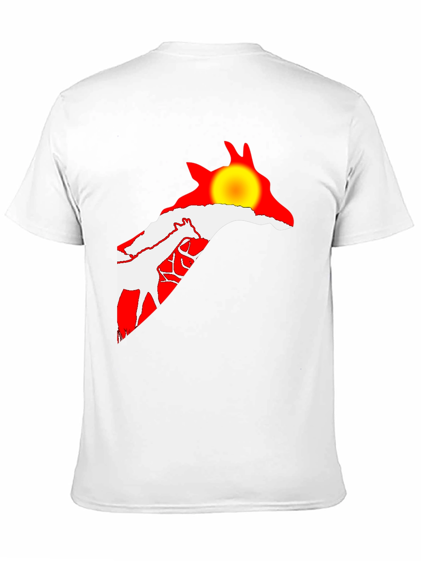 Giraffe Sunset Black T-Shirt