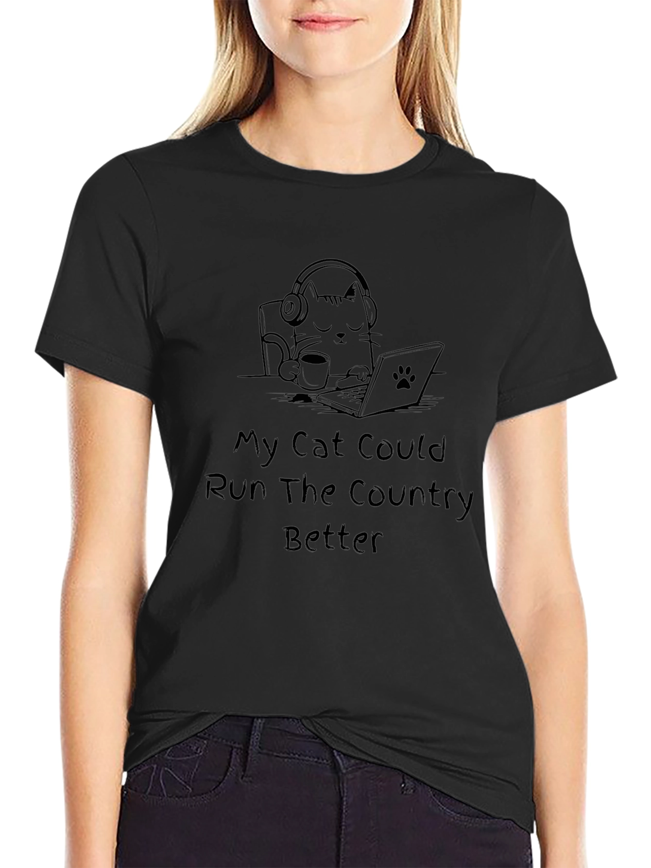 Funny Cat Run Country T-Shirt