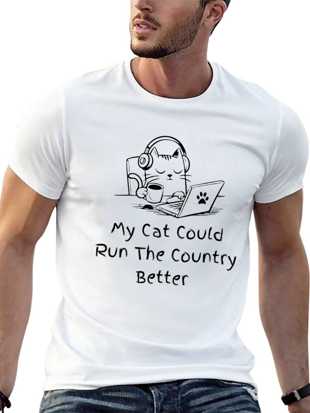 Funny Cat Run Country T-Shirt