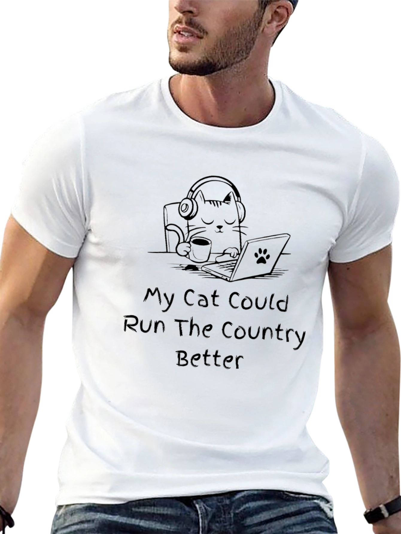 Funny Cat Run Country T-Shirt