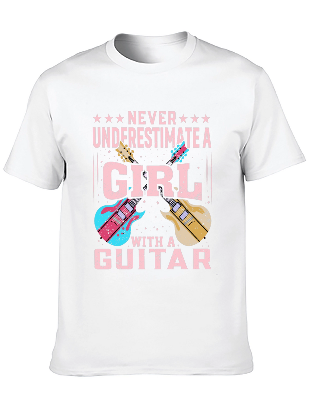 Girl Guitarist Black T-Shirt