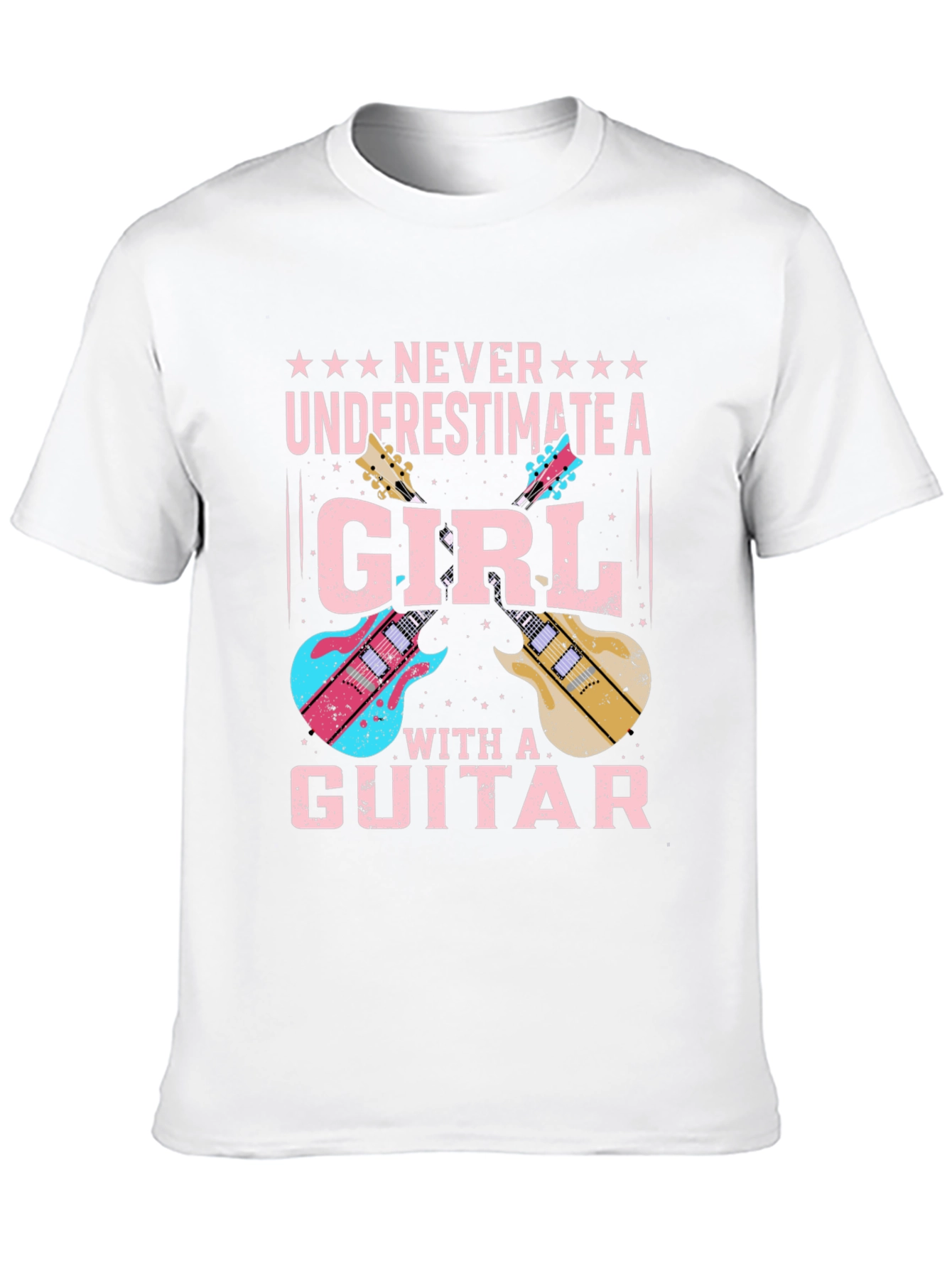 Girl Guitarist Black T-Shirt