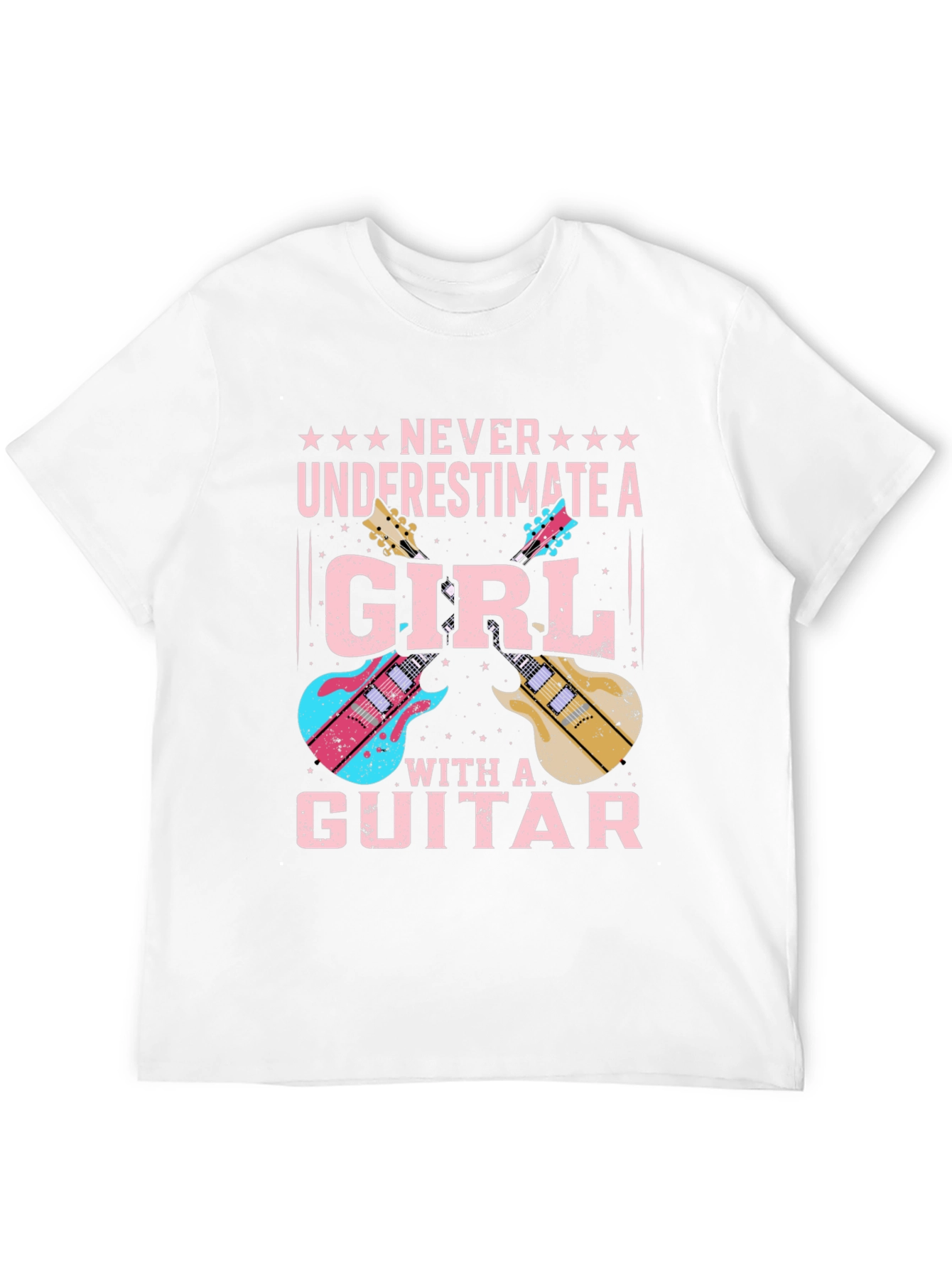 Girl Guitarist Black T-Shirt