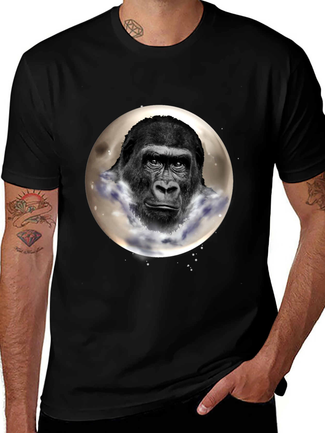 Gorilla Moon Graphic T-Shirt - Unique Design