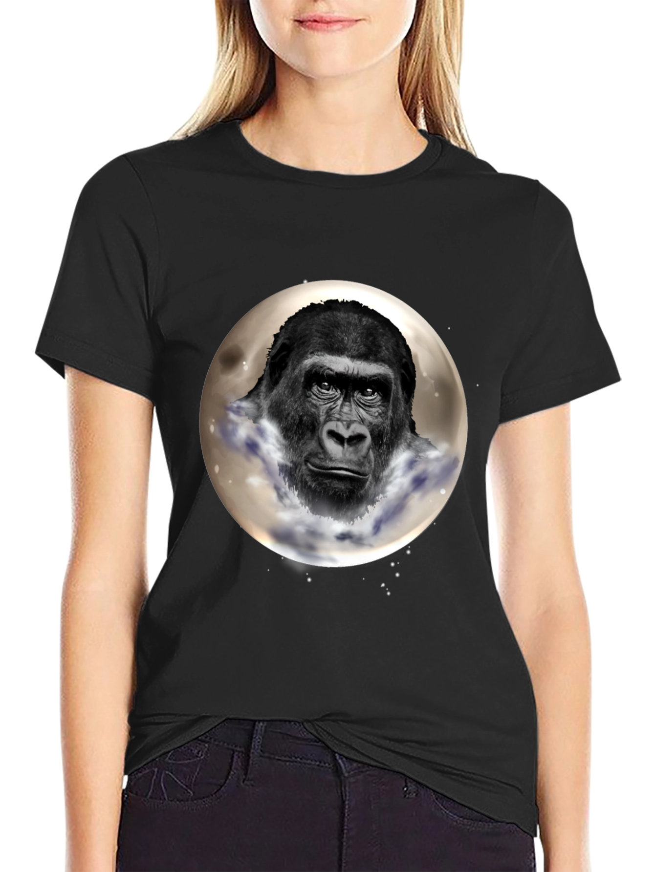 Gorilla Moon Graphic T-Shirt - Unique Design
