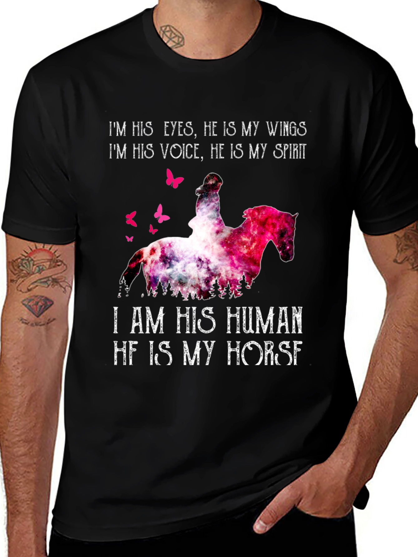 Horse Lover Graphic Tee: I Am His Human