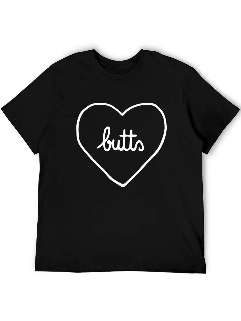Funny Butts Heart Graphic Black T-Shirt