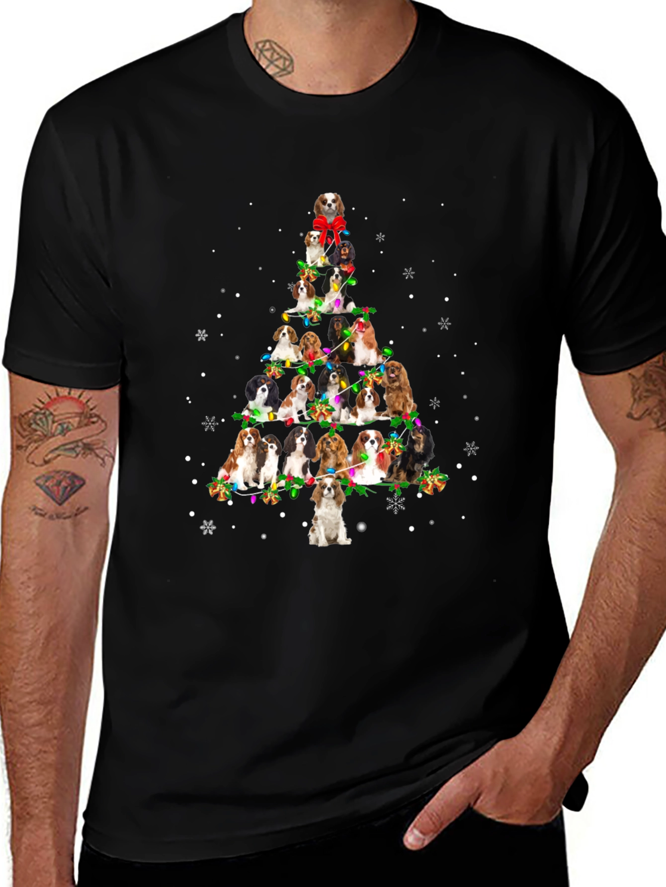 Dog Christmas Tree Graphic T-Shirt