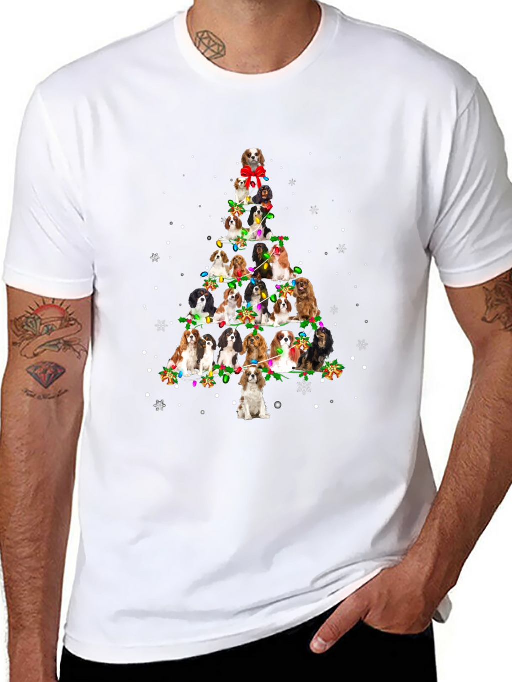 Dog Christmas Tree Graphic T-Shirt