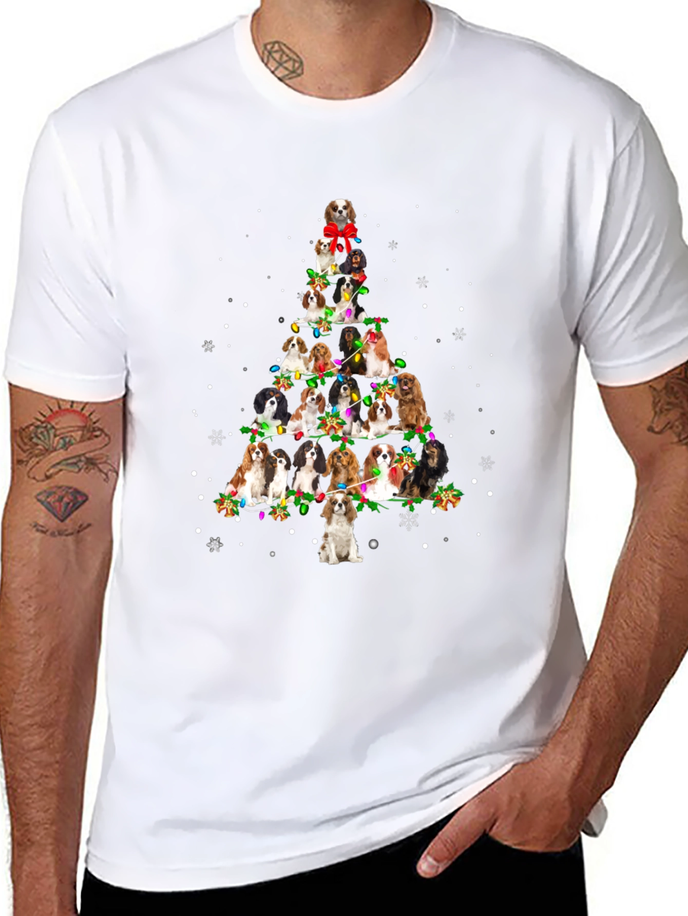 Dog Christmas Tree Graphic T-Shirt
