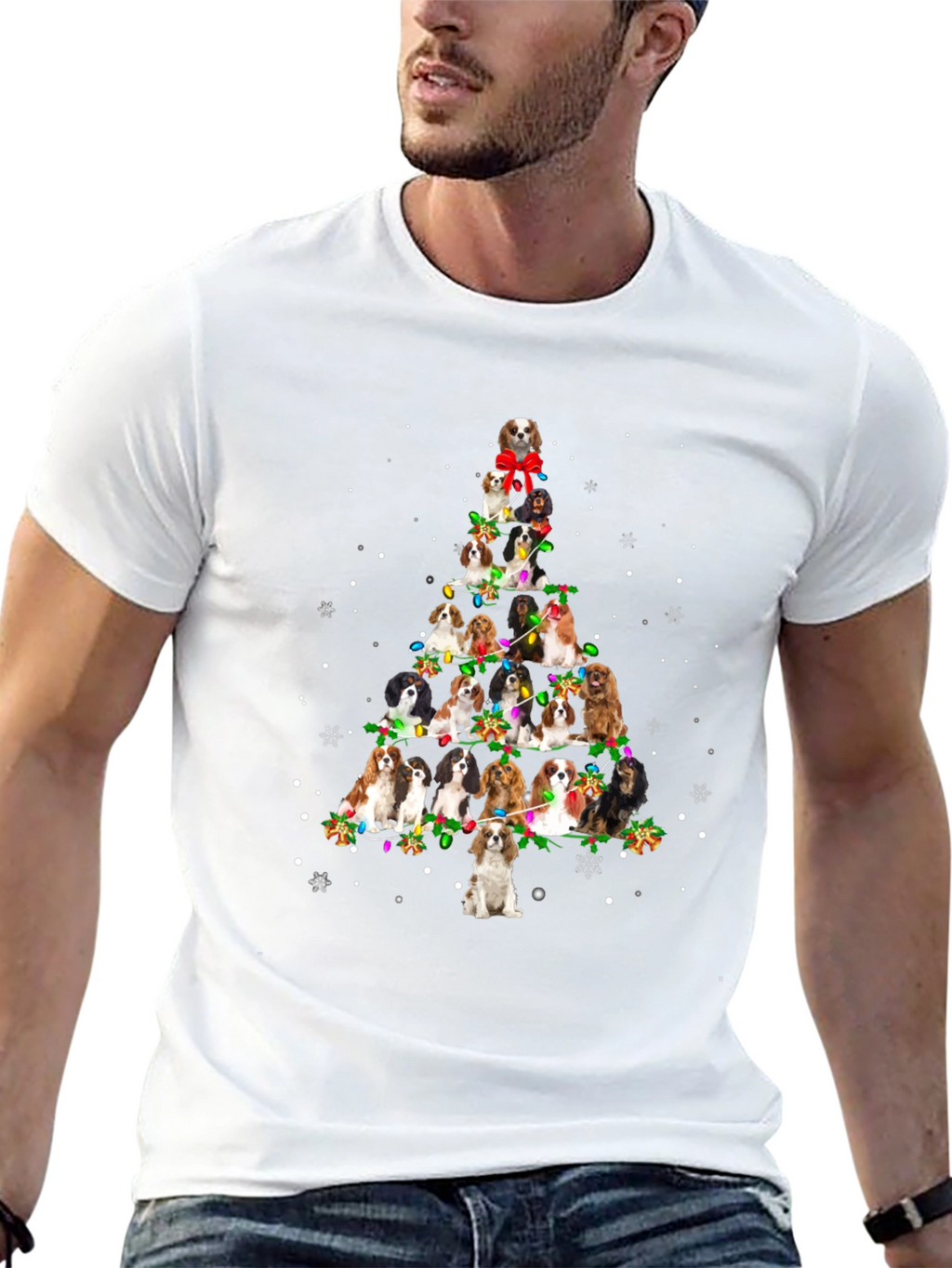Dog Christmas Tree Graphic T-Shirt